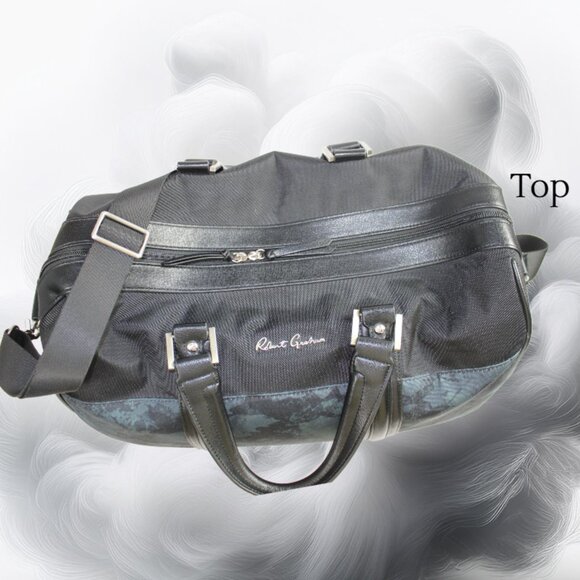 Robert Graham Reavy Black Blue Camo Weekender Duffle Style Carry-On Bag - Picture 6 of 9